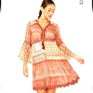 Miss Me Womens Patch Bwll Sleve Botton Dress ---- So Pretty And Flowey